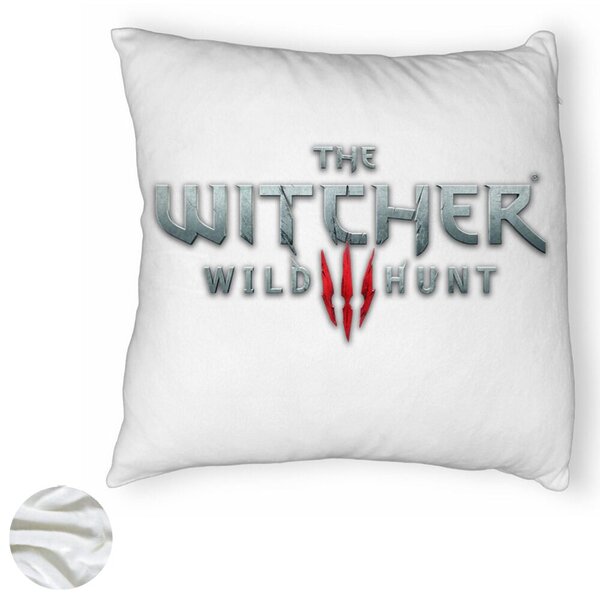 Perna Decorativa Fluffy cu The Withcher Text, 40x40 cm, Alba, Husa Detasabila, Burduf 6 40x40 cm