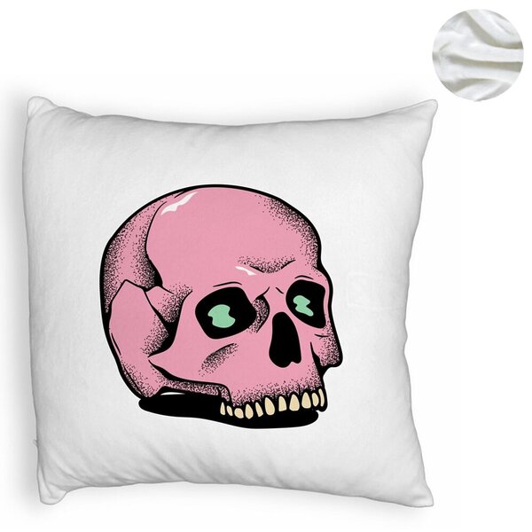 Perna Decorativa Fluffy cu motiv Craniu de Halloween, 2, 40x40 cm, Alba, Husa Detasabila, Burduf 6 2