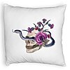 Perna Decorativa Fluffy cu motiv Craniu si Sarpe de Halloween, 40x40 cm, Alba, Husa Detasabila, Burduf 7 Perna Decorativa Fluffy cu motiv Craniu si Sarpe de Halloween