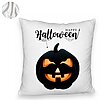 Perna Decorativa Fluffy cu motiv Dovleac de Halloween si Text, 40x40 cm, Alba, Husa Detasabila, Burduf 8 40x40 cm