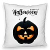 Perna Decorativa Fluffy cu motiv Dovleac de Halloween si Text, 40x40 cm, Alba, Husa Detasabila, Burduf 7 Perna Decorativa Fluffy cu motiv Dovleac de Halloween si Text