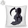 Perna Decorativa Fluffy cu motiv Fantoma de Halloween 3, 40x40 cm, Alba, Husa Detasabila, Burduf 8 40x40 cm