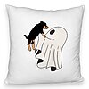 Perna Decorativa Fluffy cu motiv Fantoma si Caine de Halloween, 40x40 cm, Alba, Husa Detasabila, Burduf 7 Perna Decorativa Fluffy cu motiv Fantoma si Caine de Halloween