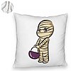 Perna Decorativa Fluffy cu motiv Mumie de Halloween 1, 40x40 cm, Alba, Husa Detasabila, Burduf 8 40x40 cm