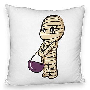 Perna Decorativa Fluffy cu motiv Mumie de Halloween 1