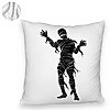 Perna Decorativa Fluffy cu motiv Mumie de Halloween 2, 40x40 cm, Alba, Husa Detasabila, Burduf 8 40x40 cm