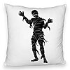 Perna Decorativa Fluffy cu motiv Mumie de Halloween 2, 40x40 cm, Alba, Husa Detasabila, Burduf 7 Perna Decorativa Fluffy cu motiv Mumie de Halloween 2