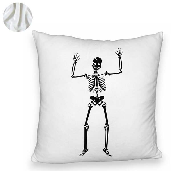 Perna Decorativa Fluffy cu motiv Sechelet de Halloween 1, 40x40 cm, Alba, Husa Detasabila, Burduf 6 40x40 cm