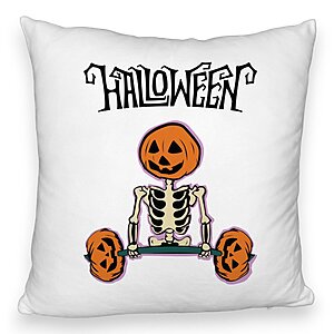 Perna Decorativa Fluffy cu motiv Sechelet de Halloween 2
