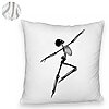 Perna Decorativa Fluffy cu motiv Sechelet de Halloween 3, 40x40 cm, Alba, Husa Detasabila, Burduf 8 40x40 cm