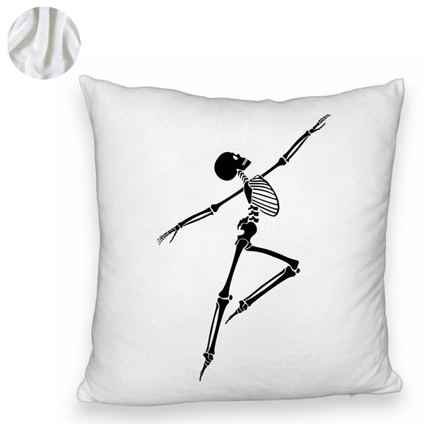 Perna Decorativa Fluffy cu motiv Sechelet de Halloween 3, 40x40 cm, Alba, Husa Detasabila, Burduf 6 40x40 cm