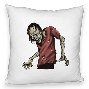 Perna Decorativa Fluffy cu motiv Zombie de Halloween 1