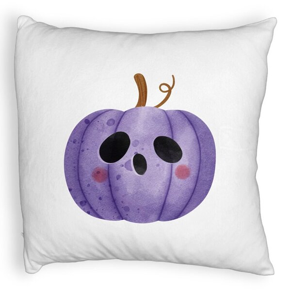 Perna Decorativa Fluffy cu motiv de Halloween 10, 40x40 cm, Alba, Husa Detasabila, Burduf 5 Perna Decorativa Fluffy cu motiv de Halloween 10