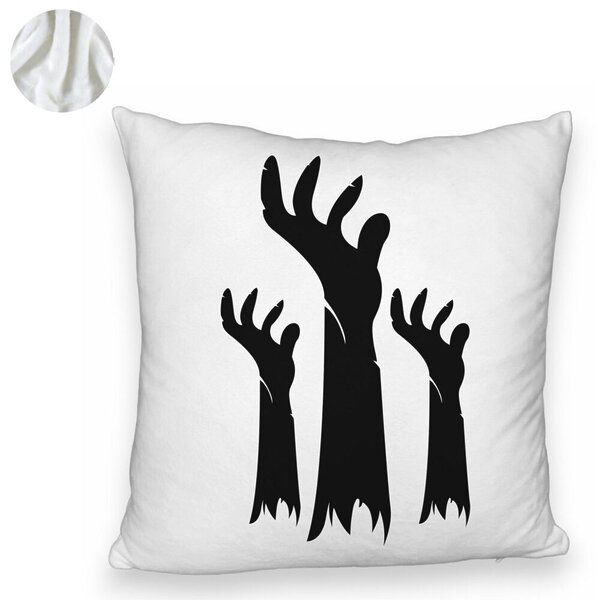 Perna Decorativa Fluffy cu motiv de Halloween 5, 40x40 cm, Alba, Husa Detasabila, Burduf 6 40x40 cm