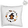 Perna Decorativa Fluffy cu motiv de Halloween 7, 40x40 cm, Alba, Husa Detasabila, Burduf 8 40x40 cm