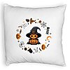 Perna Decorativa Fluffy cu motiv de Halloween 7, 40x40 cm, Alba, Husa Detasabila, Burduf 7 Perna Decorativa Fluffy cu motiv de Halloween 7