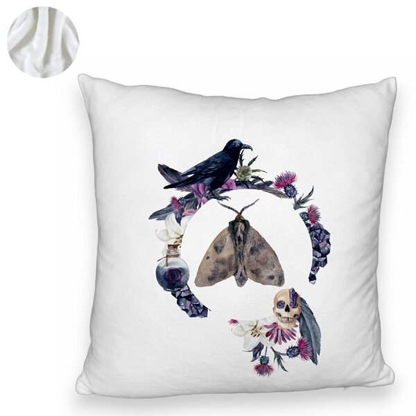 Perna Decorativa Fluffy cu motiv de Halloween 8, 40x40 cm, Alba, Husa Detasabila, Burduf 6 40x40 cm