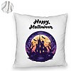 Perna Decorativa Fluffy cu motiv de Halloween si Text, 40x40 cm, Alba, Husa Detasabila, Burduf 8 40x40 cm