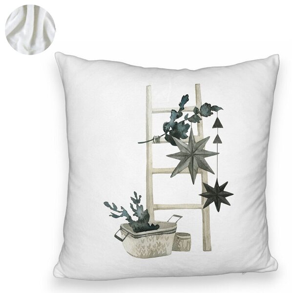 Perna Decorativa Fluffy cu tematica de Craciun, 12, 40x40 cm, Alba, Husa Detasabila, Burduf 6 12