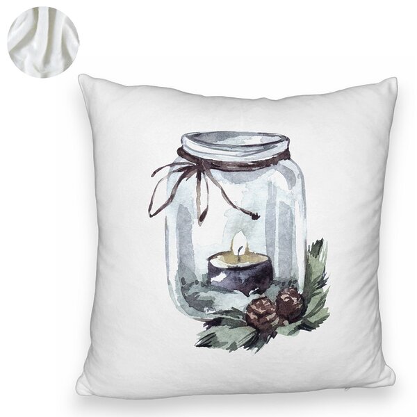 Perna Decorativa Fluffy cu tematica de Craciun, 13, 40x40 cm, Alba, Husa Detasabila, Burduf 6 13
