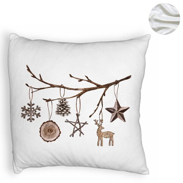 Perna Decorativa Fluffy cu tematica de Craciun, 16, 40x40 cm, Alba, Husa Detasabila, Burduf 6 16