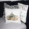 Perna Decorativa Fluffy cu tematica de Craciun, 17, 40x40 cm, Alba, Husa Detasabila, Burduf 23 Husa Detasabila
