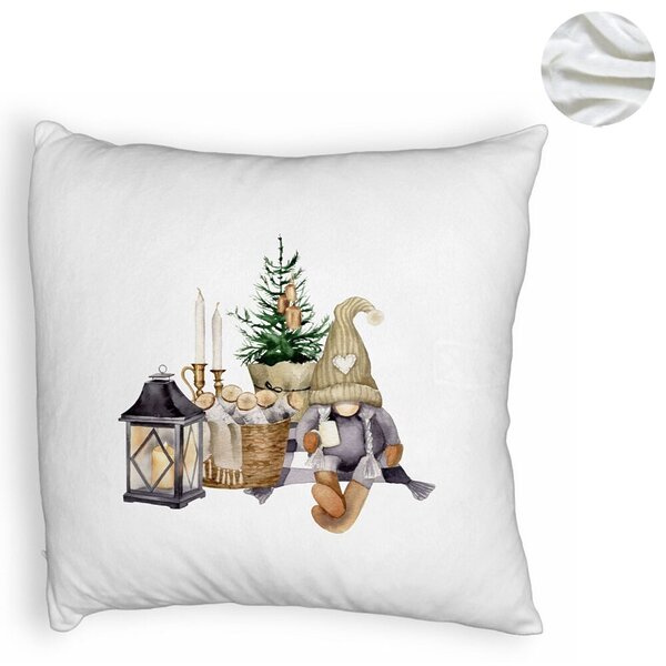 Perna Decorativa Fluffy cu tematica de Craciun, 19, 40x40 cm, Alba, Husa Detasabila, Burduf 6 19