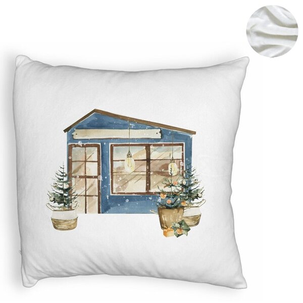 Perna Decorativa Fluffy cu tematica de Craciun, 2, 40x40 cm, Alba, Husa Detasabila, Burduf 6 2