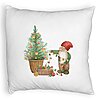 Perna Decorativa Fluffy cu tematica de Craciun, 22, 40x40 cm, Alba, Husa Detasabila, Burduf 7 Perna Decorativa Fluffy cu tematica de Craciun