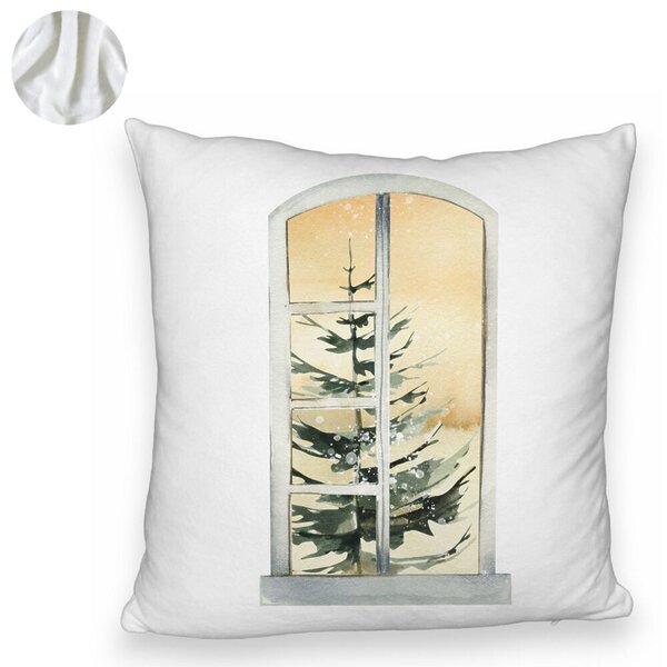 Perna Decorativa Fluffy cu tematica de Craciun, 5, 40x40 cm, Alba, Husa Detasabila, Burduf 6 5