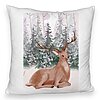 Perna Decorativa Fluffy cu tematica de Craciun, Cerb, 40x40 cm, Alba, Husa Detasabila, Burduf 7 Perna Decorativa Fluffy cu tematica de Craciun