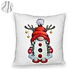 Perna Decorativa Fluffy cu tematica de Craciun, Gnom 2, 40x40 cm, Alba, Husa Detasabila, Burduf 8 Gnom 2