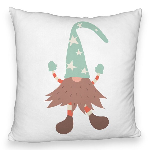 Perna Decorativa Fluffy cu tematica de Craciun, Gnom 3 40x40 cm, Alba, Husa Detasabila, Burduf 5 Perna Decorativa Fluffy cu tematica de Craciun