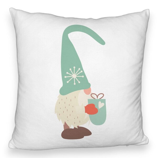 Perna Decorativa Fluffy cu tematica de Craciun, Gnom 4, 40x40 cm, Alba, Husa Detasabila, Burduf 5 Perna Decorativa Fluffy cu tematica de Craciun
