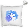 Perna Decorativa Fluffy cu tematica de Craciun, Inger, 40x40 cm, Alba, Husa Detasabila, Burduf 8 Inger
