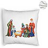 Perna Decorativa Fluffy cu tematica de Craciun, Isus - Darul lui Dumnezeu, 40x40 cm, Alba, Husa Detasabila, Burduf 8 Isus - Darul lui Dumnezeu
