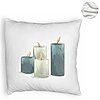 Perna Decorativa Fluffy cu tematica de Craciun, Lumanari 4, 40x40 cm, Alba, Husa Detasabila, Burduf 8 Lumanari 4