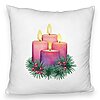 Perna Decorativa Fluffy cu tematica de Craciun, Lumanari 5, 40x40 cm, Alba, Husa Detasabila, Burduf 7 Perna Decorativa Fluffy cu tematica de Craciun