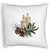 Perna Decorativa Fluffy cu tematica de Craciun, Lumanari, 8, 40x40 cm, Alba, Husa Detasabila, Burduf 7 Perna Decorativa Fluffy cu tematica de Craciun