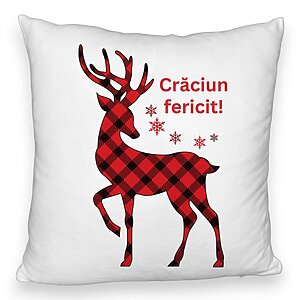 Perna Decorativa Fluffy cu tematica de Craciun