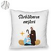 Perna Decorativa Fluffy cu tematica de Craciun, Sarbatoarea Nasterii 1, 40x40 cm, Alba, Husa Detasabila, Burduf 8 Sarbatoarea Nasterii 1