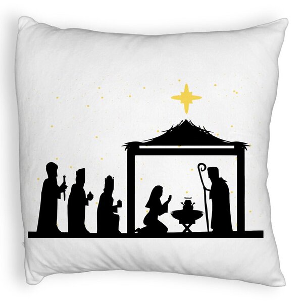 Perna Decorativa Fluffy cu tematica de Craciun, Sarbatoarea Nasterii 2, 40x40 cm, Alba, Husa Detasabila, Burduf 5 Perna Decorativa Fluffy cu tematica de Craciun