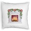 Perna Decorativa Fluffy cu tematica de Craciun, Semineu, 40x40 cm, Alba, Husa Detasabila, Burduf 7 Perna Decorativa Fluffy cu tematica de Craciun