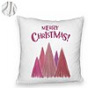 Perna Decorativa Fluffy de Craciun Brazi color si text, 40x40 cm, Alba, Husa Detasabila, Burduf 8 40x40 cm
