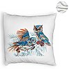 Perna Decorativa Fluffy de Craciun Bufnita Colorfull, 40x40 cm, Alba, Husa Detasabila, Burduf 8 40x40 cm