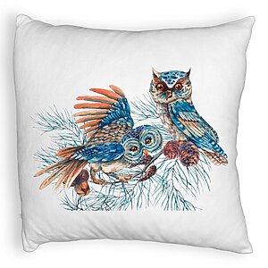 Perna Decorativa Fluffy de Craciun Bufnita Colorfull
