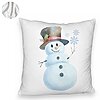 Perna Decorativa Fluffy de Craciun Om de Zapada, 2, 40x40 cm, Alba, Husa Detasabila, Burduf 8 2
