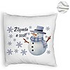 Perna Decorativa Fluffy de Craciun Om de Zapada si Text 2, 40x40 cm, Alba, Husa Detasabila, Burduf 8 40x40 cm