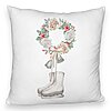 Perna Decorativa Fluffy de Craciun, Patine gheata si Coronita, 40x40 cm, Alba, Husa Detasabila, Burduf 7 Perna Decorativa Fluffy de Craciun