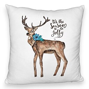 Perna Decorativa Fluffy de Craciun Ren si text